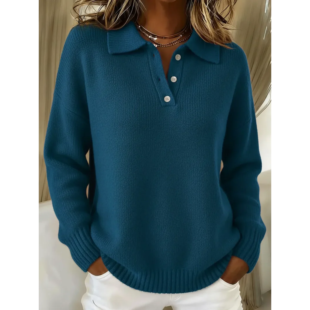 Juliette™ | Pull polo en maille douce